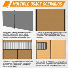 12 Pack 42 Inch Horse Stall Wall Channels Galvanized Steel Easy Installation