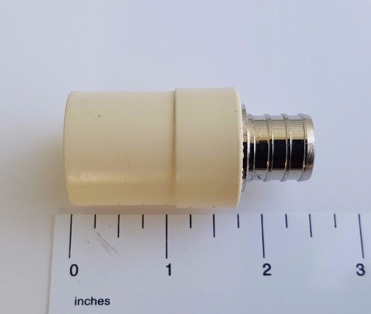 1 PIECE 3/4″ PEX X 3/4″ CPVC TRANSITION COUPLING ADAPTER (LEAD FREE BRASS