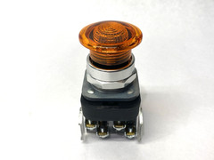 Allen Bradley 800T-QMH2B Ser. U Amber Illuminated Push Button 40mm Mushroom Head