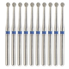 Dental Diamond Burs Round Surgical Friction Grip FG 801L/014M Standard Grit Blue