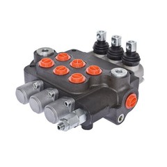 Hydraulic Monoblock Double Acting Control Valve, 3 Spool，21 GPM, SAE Ports