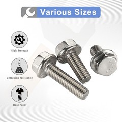 Corrosion Resistant Flanged Hex Bolts – 15 Pack, 5/16-18 x 1” Stainless Steel