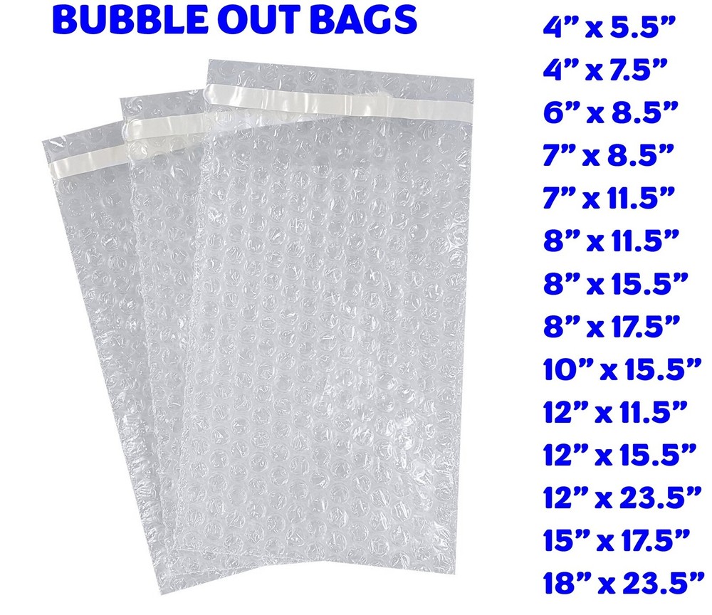 Bubble Out Bags Protective Wrap Pouches 4×5.5 4×7.5 6×8.5 8×11.5 9×12 12×15.5