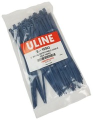 100 Uline S-16563 Metal Detectable Cable Ties 50lb 8″ Natural Nylon Bundle NEW