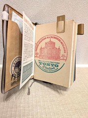 TRAVELER’S COMPANY Notebook Leather Cover Passport Size Camel Accessory set USED
