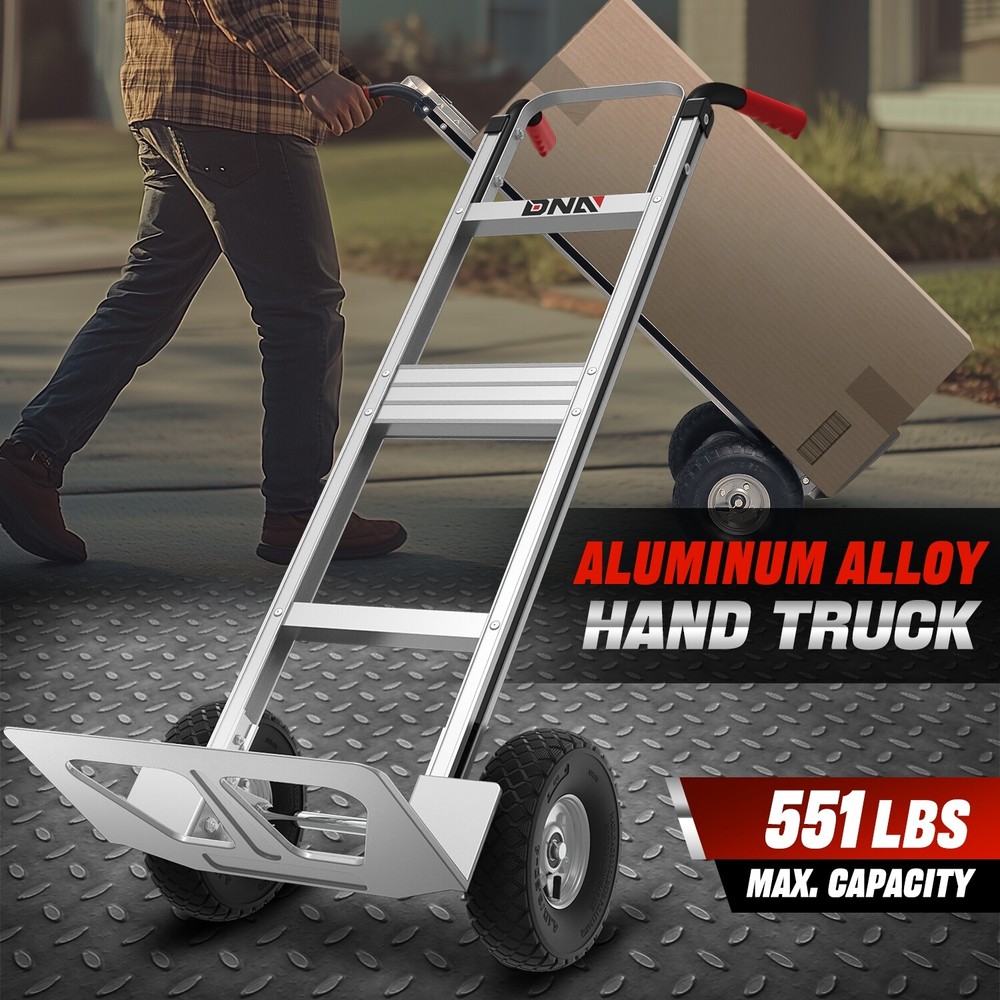 550 bs Heavy Duty Cart Dolly Trolley Push Hand Truck Moving w/ Pneumatic Wheels