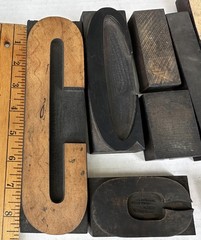 Vintage Letter C Letterpress Type Set Wood Print Blocks Lot of 15 Largest 8″