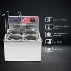 Commercial Pasta Cookers Electric Noodle Cooking Machine w/ 4* Strainer Baskets