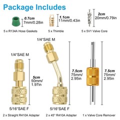 R410A Adapter 5/16″ to 1/4″ SAE Flare For HVAC Maintenance Vacuum Connection
