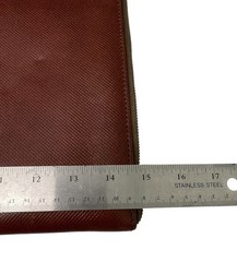 Vintage 1980s Bottega Veneta Brown Slim Leather Portfolio Brown Zipper
