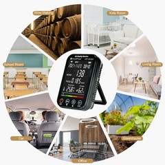 Portable Indoor Air Quality Tester HCHO TVOC Meter with Temp Humidity 2000mAh US
