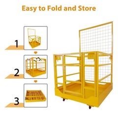 ✅43 x 45 inches Forklift Safety Cage Forklift Basket 1400 lbs Capacity Safety