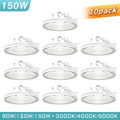 10 PACK 150W UFO LED High Bay Lights 4500K/5000K/5700K Commercial Lamp Dimmable