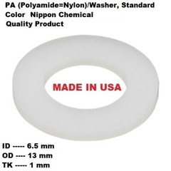 6.5 mm ID X 13 mm OD X 1 mm FLAT WASHER Polyamide NYLON Plastic SPACER 6mm
