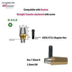 US Dental Straight Transfer Abutment Mini/Regular 1-6.0mm for Osstem Hiossen TS