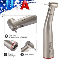 SANDENT 1:5 Increasing Fiber Optic LED Electric Contra Angle Handpiece Turbine
