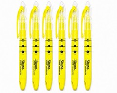 Sharpie Liquid Highlighters Yellow 6 Pack Chisel Tip Teacher School Office