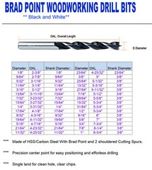 10Pcs 1/8 Inch Wood Brad Point Drill Bit Set Spur Point Woodworking Drill Bits