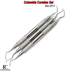 Set Of 3 Curette Columbia University Periodontal Scalers Dental Instruments CE