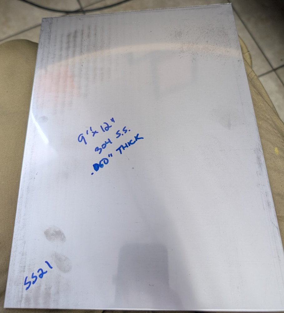 9″ x 12″ 304 Stainless Steel Sheet Plate Metal .060″ (1/16″) Thick 16 Gauge