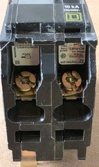 Square D QOB220 Bolt-On Circuit Breaker 2 pole 20 amp 120/240v 10kA USED