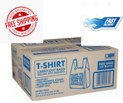 T-Shirt Carry-Out Bags, 11.5″ x 6.5″ x 22″ {1,000 ct.} NO SHIP TO NY,NJ,CA.