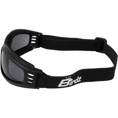 Birdz Eyewear Cardinal Folding Motorcycle Goggles Black Frame Smoke Lens
