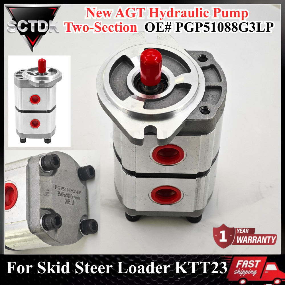 NEW Two-Section Hydraulic Gear Pump PGP51088G3LP for KTT23 Skid Steer Loader