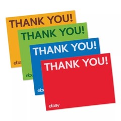 NEW Thank You Cards – Red, Blue, Green and Yellow With Fast Free Shipping