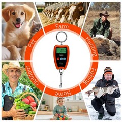 Digital Crane Scale 200kg 440lbs Handheld Hanging Scale for Farming Fishing
