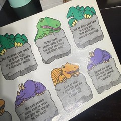 Lot Vintage Shapes Etc. Teacher Note Pad 50 Sheets Dinosaurs Post Its 1987 Kid