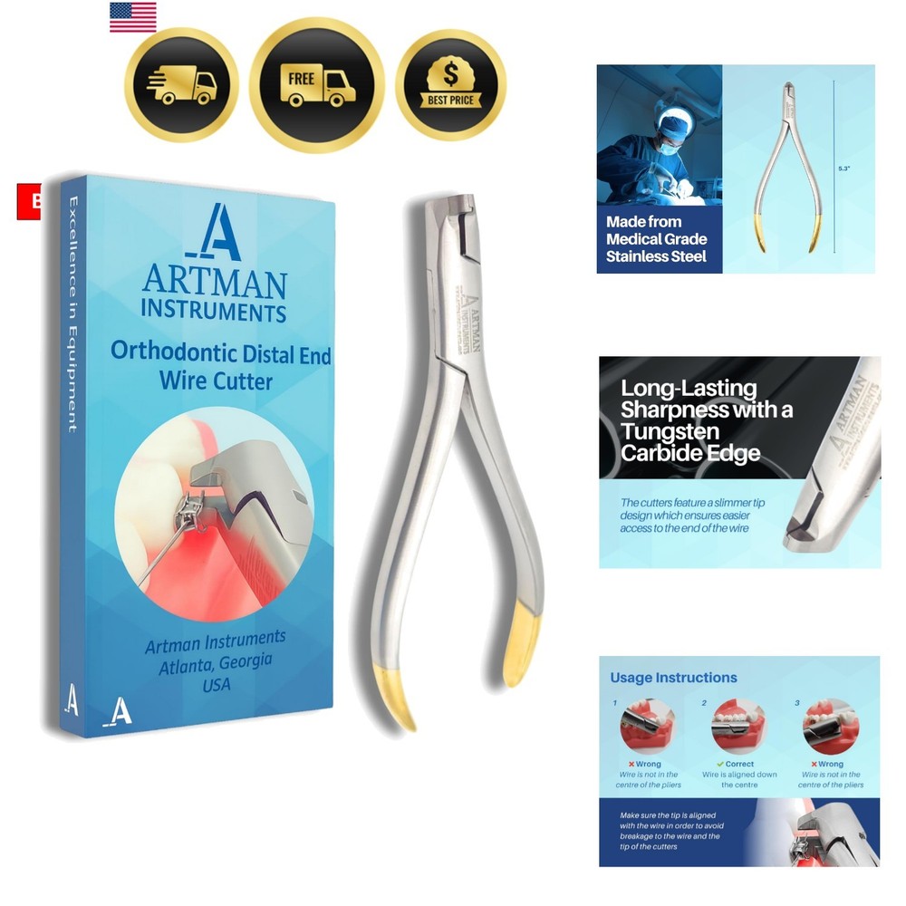 ARTMAN INSTRUMENTS Braces Wire Cutter Orthodontic Distal End Cutter, Large Ha…