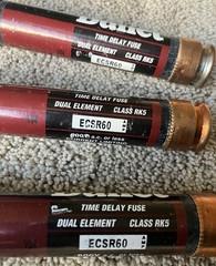 Lot of 3 – Bullet ECSR60 Time Delay Fuse 60A 600 VAC Class RK5