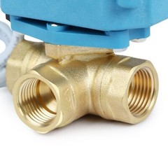 U.S. Solid 3 Way Electric Motorized Ball Valve 3/8 inch Brass 9-24V AC/DC