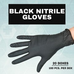 2000 Pcs, Full Texture Black Nitrile Powder Free Disposable Gloves Large, 6 MIL