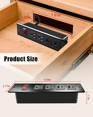 Compact in-Drawer Charging Station Power Strip with PD 20W USB Ports*2 AC…