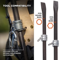 Ergodyne Squids 3791 Sleever Bar Lock Collar with Tethering .75 in, Silver