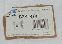 Woodford B24 3/4 Inch Box Hydrant Key Included Anti Siphon