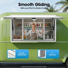 Concession Stand Serving Window Food Truck Service Awning With 4 Screen Windows