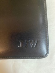 Bosca Old Leather Writing Pad Portfolio Black 922-59 MSRP $225 NWT Monogram JJW