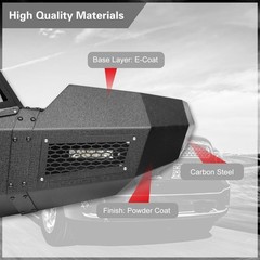 Front Bumper 2019-2024 2500 3500 Winch Plate LED Lights D-Rings Offroad Black