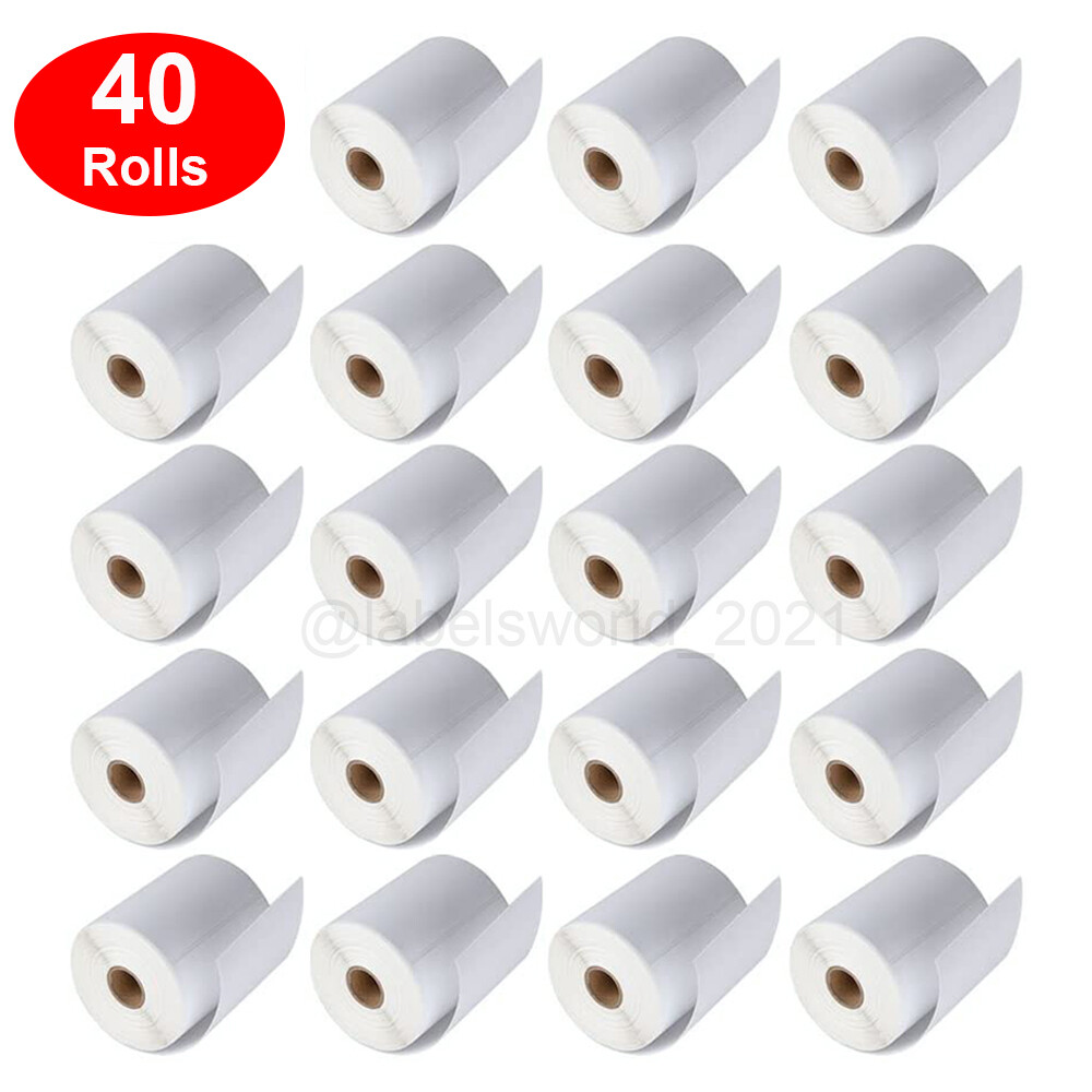 40 Rolls 4″ x 6″ 250 Direct Thermal Shipping Labels For Zebra 2844 ZP450 Eltron