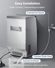 VEVOR Commercial Ice Maker 80 lbs/24h Ice Machine 13 lbs Storage Bar Restaurant