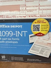 2023 Office Depot 1099-INT Tax Forms w Envelopes 4-Part 10-PK Staples USA 2023