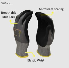 ATG / Maxiflex PIP Large Ultimate by ATG Black Latex Palm And Finger Coated W…