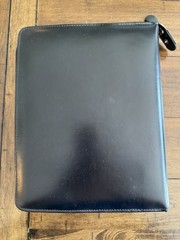 Franklin Covey CL 12215 Black Leather Zip Portfolio 7 Ring Binder Planner