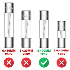 20pcs 5A 125V Christmas Light Fuses 5 Amp 125 Volt Max Glass Fuses…