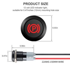 12V LED Indicator Small Light Indicator Waterproof 1/2(12Mm) Panel Cutout 12V