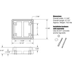 Global Industrial Molded Rubber Bumper 12″W x 13″L x 4″H