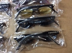 ASSORTED BOX OF SUNGLASSES SUN GLASSES SET OF 12 GLASS COLORED SMALL LENS